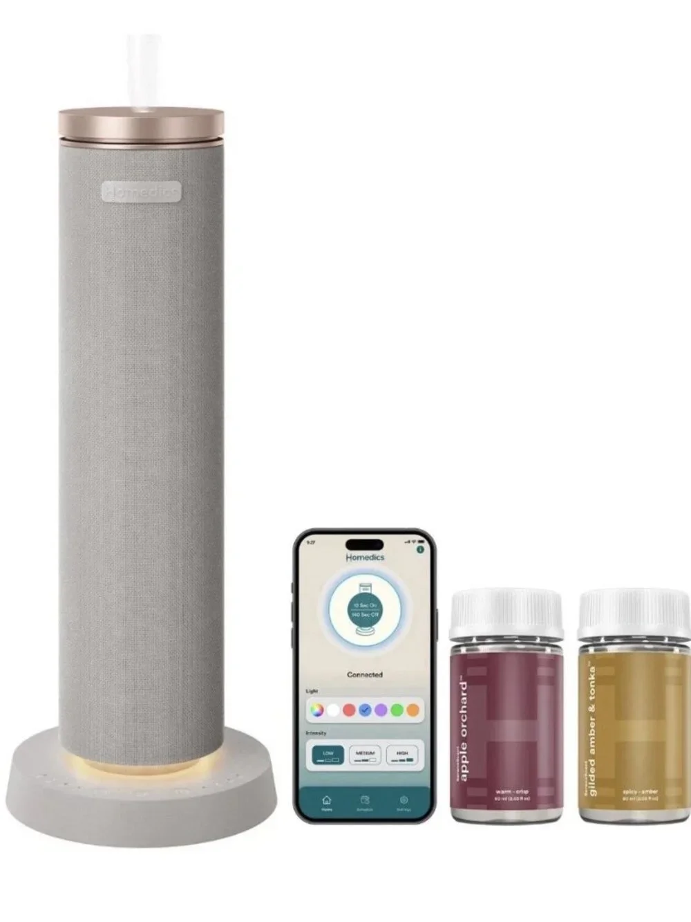 Homedics SereneScent Portable Waterless Home Fragrance Oil Diffuser Bundle - NWB